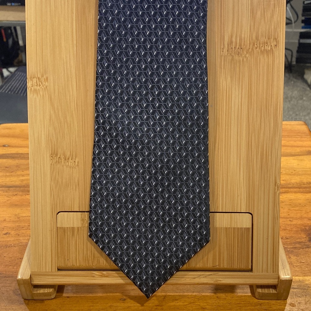 Kenneth Cole Charcoal Geometric Tie
